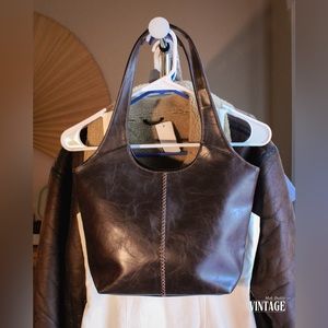 Cocoa Brown Y2K Leather Shoulder Bag